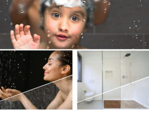 Luxury shower door design in Teaneck NJ home