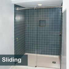 Clear glass shower door enclosure in Denville NJ bathroom